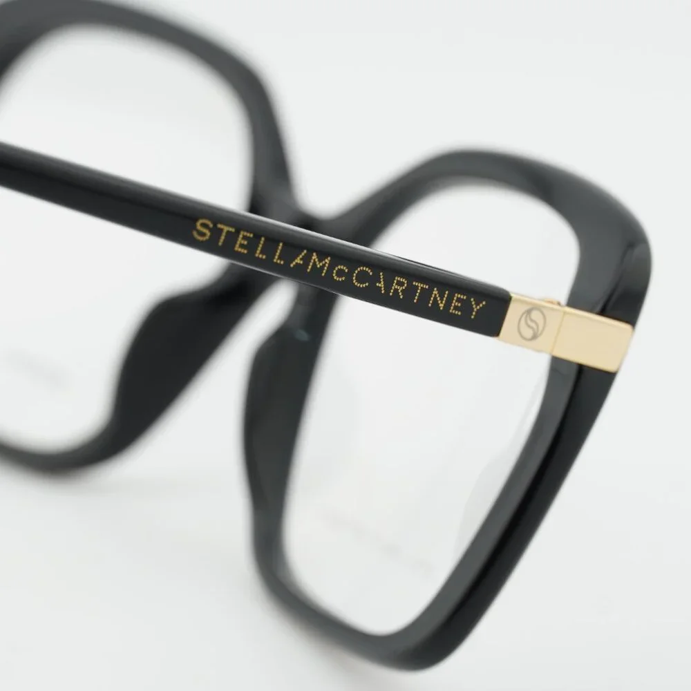 Stella McCartney SC50044I 001 Eyeglasses Shiny Black 56mm Square Frame